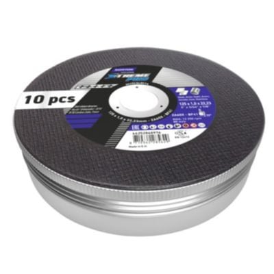 Norton X-treme Pro skæreskive i dåse, 125x1,0mm, viser 10 stk. til stål og rustfrit stål med ZA60ZZ T41.