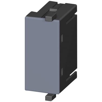 Siemens friløbsdiode til kontaktorer i størrelse S0, DC 24 V, med en grå front og sort bagside, monteringsfødder i bunden.