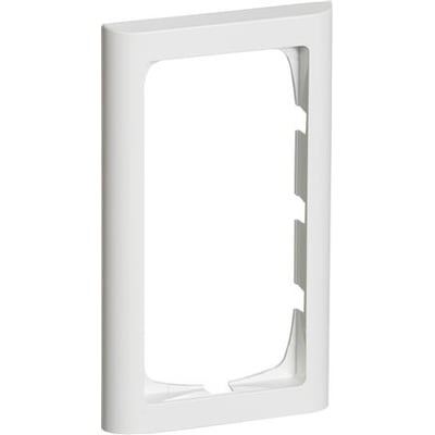 LK FUGA Softline 63 lodret ramme i hvid, 1x2 modul bredde og 2 modul højde, med afrundede kanter og ingen midtersprosse.