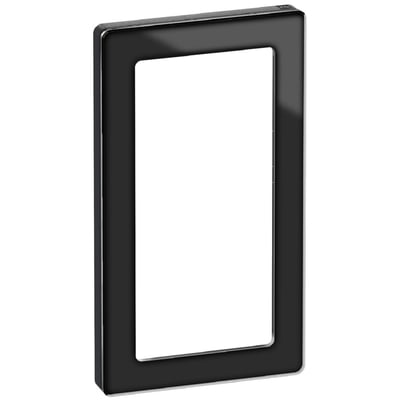 LK FUGA Pure designramme i sort glas med en 1x2 modul åbning uden midtersprosse.