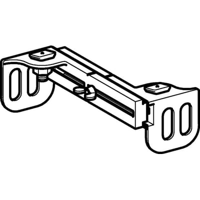Teknisk tegning af Geberit GIS vægforbindelse til afstivning af ophængningssystemer, fremstillet af støbt zink.