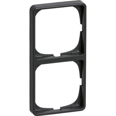 LK FUGA Baseline 50 ramme i koksgrå til 2 moduler, vist lodret med to åbninger til indsats.