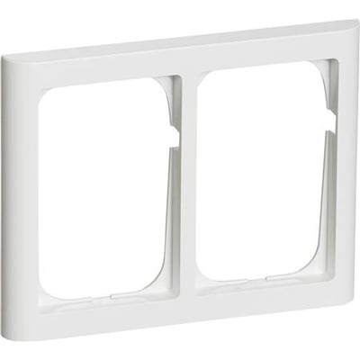 LK FUGA Softline 63 vandret dobbelt ramme i hvid plast med bløde, afrundede kanter.