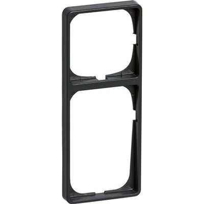 LK FUGA Baseline 50 ramme i koksgrå plast med plads til to moduler, vist lodret.