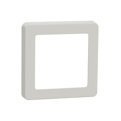 LK FUGA Base 63 designramme til 1 modul i lysegrå plast med en blød firkantet form og ren hvid baggrund.