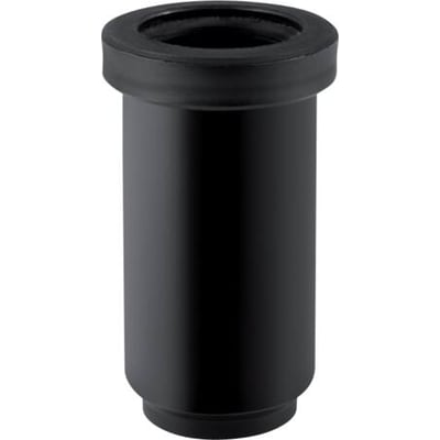 Geberit langmuffe i sort PEH med 56 mm diameter, designet til afløbsinstallationer og UV-bestandig.