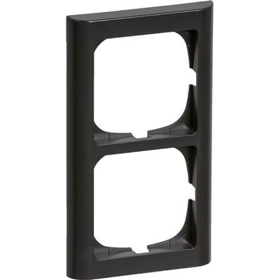 Lodret ramme til LK FUGA Softline 63, 2 moduler i koksgrå med afrundede kanter og plads til to indsatsmoduler.