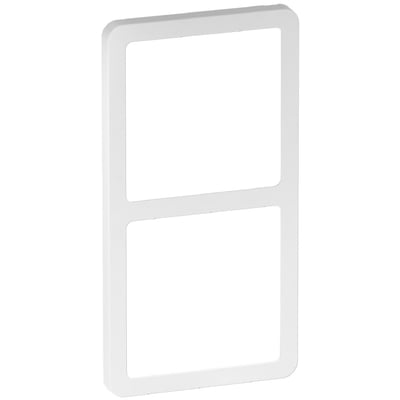 LK FUGA Slim designramme i hvid, 2 modul bredde og 2 modul højde, med en dybde på kun 5 mm.