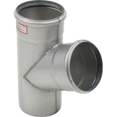 Blücher EuroPipe rustfri grenrør i AISI 304 stål med en 68° vinkel og dimensioner på Ø110 x Ø110 mm.