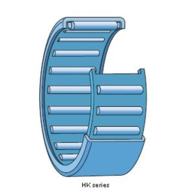 SKF nåleleje HK 0810, en illustrativ tegning der viser lejets konstruktion med nåle og en ydre ring.