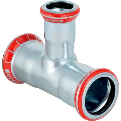 Geberit Tee FZ, 76,1-22-76,1mm, lavet af forzinket stål til varme, køl- og industrianlæg.