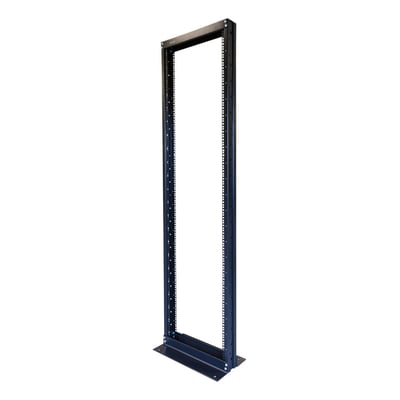 Toten 19" åbent gulvstativ i sort metal med 42U, klar til montering af udstyr, 547x280 mm.