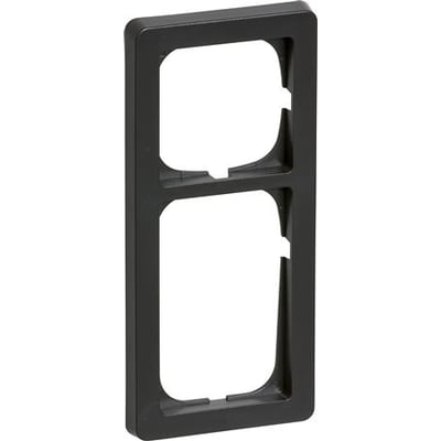 LK FUGA Baseline ramme 63 i koksgrå, 2½ modul, med plads til to indsatser på hvid baggrund.