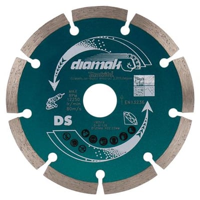 Makita Diamak Diamantklinge 125mm med Ø 22,23mm klinge hul, designet til abrasive materialer.