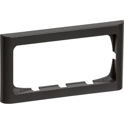 Lauritz Knudsen LK FUGA Softline 63 ramme i koksgrå, 1x2 modul, vist fra siden med fokus på den bløde afrundede kant.