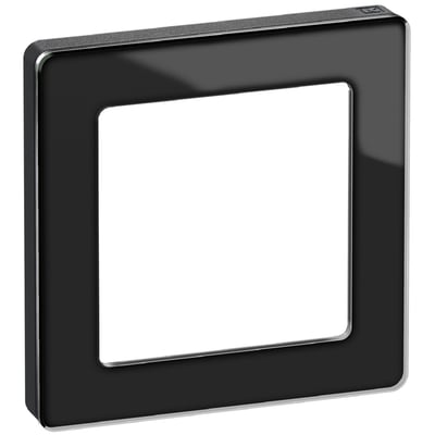 LK FUGA Pure design ramme i sort med et moderne, minimalistisk udseende og en enkelt modulåbning.