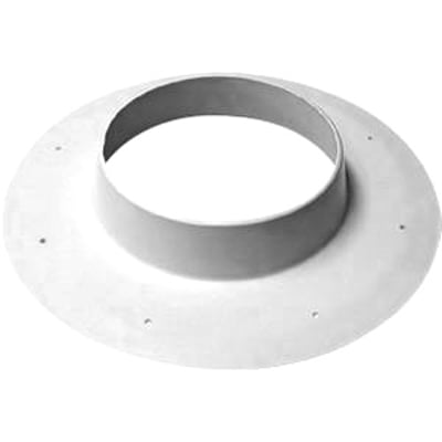 Bjørn Hammer hvid roset med krave til 75 mm rør, fremstillet i plast med en udvendig diameter på 150 mm.