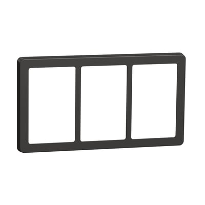 LK FUGA Base 63 designramme med 3x1½ modul i koksgrå finish, vist forfra med rene hvide felter.