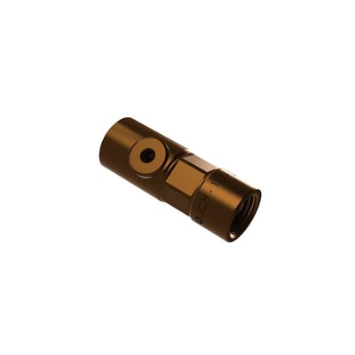 Detalje af JCH Type 2280 kontraventil i rødgods, viser 1" gevind og kontrolfunktion på neutral baggrund.