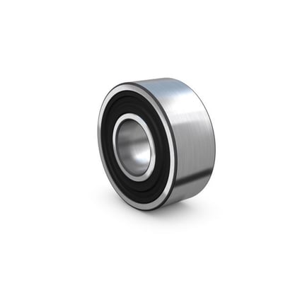 SKF 2303 E-2RS1TN9 kugleleje med dobbelte forseglingsringe og metalydre overflade, isoleret på hvid baggrund.