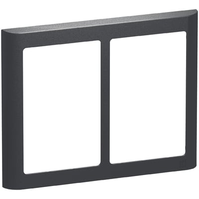 Lauritz Knudsen LK FUGA Soft 63 designramme i koksgrå, der passer til 2x1½ modul indsatser, med let buede kanter.