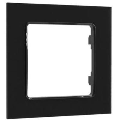 Shelly Wall Frame i sort til 1 modul, en firkantet ramme med et åbent kvadratisk hul i midten, klar til montering af enheder.