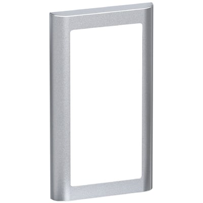 LK FUGA Soft 63 lodret designramme i stålmetallic til 1x2 modul indsats, uden midtersprosse.