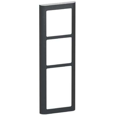 LK FUGA Soft 63 designramme i koksgrå med 3½ modul bredde, lavet af halogenfri plast.