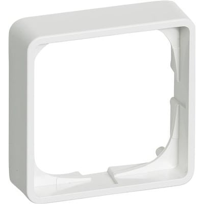 LK FUGA Baseline 50 forhøjet ramme i hvid, 1 modul bred og 1 modul høj, med 14mm dybde.