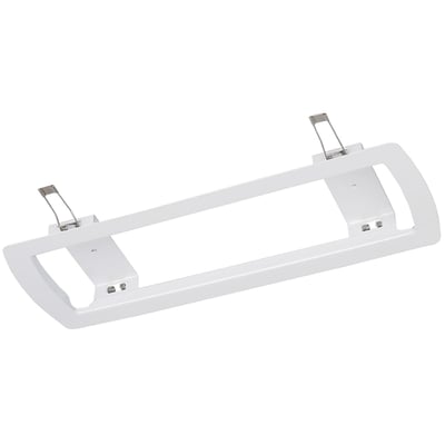 NVC Lighting indbygningsramme i hvid til Nebraska panik-/flugtvejsarmatur, viser monteringsklemmer og robust design.