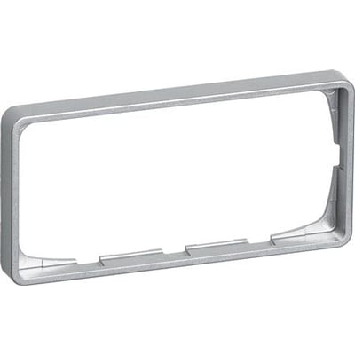 LK FUGA Baseline 50 ramme i stålmetallic med en 1x2 modul åbning, viser det rektangulære design.