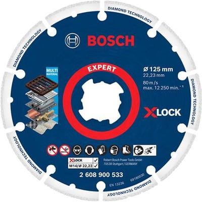 Bosch EXPERT diamantskive til metal med X-Lock system, 125 mm diameter og 22,23 mm centerhul.