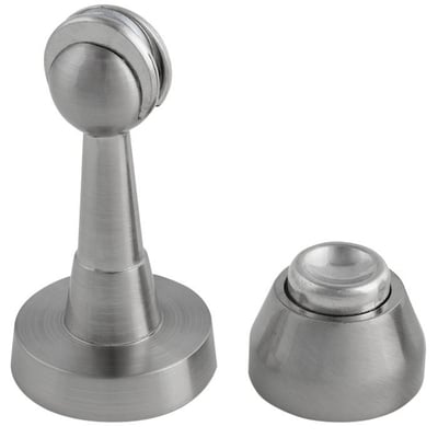 Jasa Company magnetisk dørholder adskilt i to dele, viser vægmonteringsdelen og dørmagneten i rustfrit look.