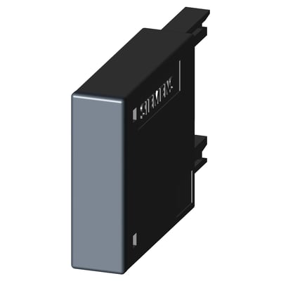 Siemens varistor overspændingsdæmper til 3RT2.1 og 3RH2 kontaktorer, vist fra siden med tydeligt SIEMENS logo.