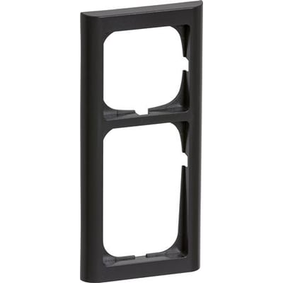 Lauritz Knudsen LK FUGA Softline 63 ramme til 2½ modul i koksgrå, med afrundede kanter og plads til en 1 og en 1½ modul indsats.