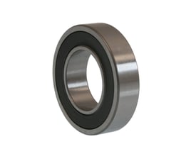 SKF 61815 sporkugleleje med 75mm indvendig og 95mm udvendig diameter samt 10mm bredde, isoleret på hvid baggrund.