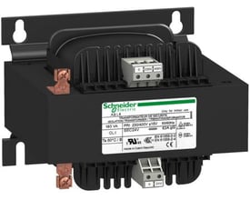 Schneider Electric Phaseo ABL6 transformer, 630 VA, med en indgangsspænding på 230-400V AC og udgangsspænding på 230V AC.