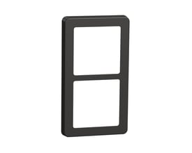 LK FUGA Base 63 design ramme i koksgrå, 2 modul med to åbninger til afbrydere eller stikkontakter.