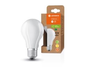 Ledvance E27 Energy standard mat lyskilde med energiklasse A og 525 lumen i varm hvidt lys.