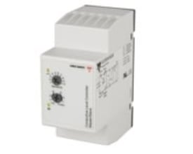 Carlo Gavazzi CLP2FA1B230 niveau forstærkerrelæ til 2 niveauer, 230VAC, vist med frontpaneler med justeringsknapper og LED-indikatorer.