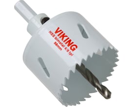 Viking hulsav i hvid metal med 68 mm diameter, HSS bimetal 4/6 tpi og fast holder.