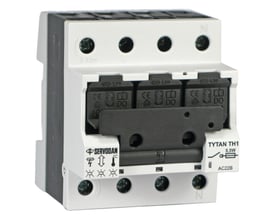 Niko Tytan TH1 D0 gruppeafbryder med 3 poler + N og blinkmelder, vist på en neutral baggrund.