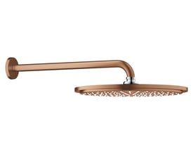 Grohe Rainshower Cosmopolitan hovedbruser med 310 mm diameter og 380 mm brusearm i børstet Warm Sunset finish.