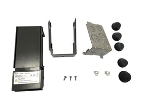 Danfoss IP21/Type 1 konverteringskit MA02a med top- og bunddæksel, metalplade, gummitætninger og skruer på hvid baggrund.