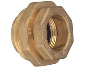 Isiflo reduktionsindlæg 32 x 25 mm i messing, PN16, vist fra siden med synlig gevind og O-ring.