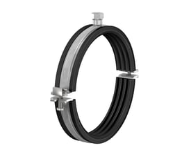 Flamco rørophæng bsa i metal med sort lyddæmpende gummiindlæg, dimension M8/10 x 68-73 mm.