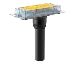 Geberit CleanLine indbygningsdel med lodret udløb og 50 mm studsdiameter.