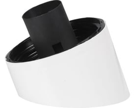Thorn Lighting universal veggarmatur med hvitt, skrått armaturhus og synlig svart E27-sokkel.