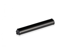 Dormakaba IRS-4 sikkerhedssensor i sort aluminium med en længde på 350mm, præsenteret på en hvid baggrund.