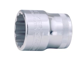 Bahco 3/8" 12-kant 10mm top i højglanspoleret stål med rilleteret kant for bedre greb.